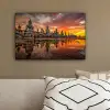 Boeddha beelden - Zonsondergang - Water - Boeddhisme canvas 2cm klein -sfeer3