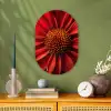 Close up - Bloem- Rood Wandcirkel Ovaal Forex klein -sfeer2