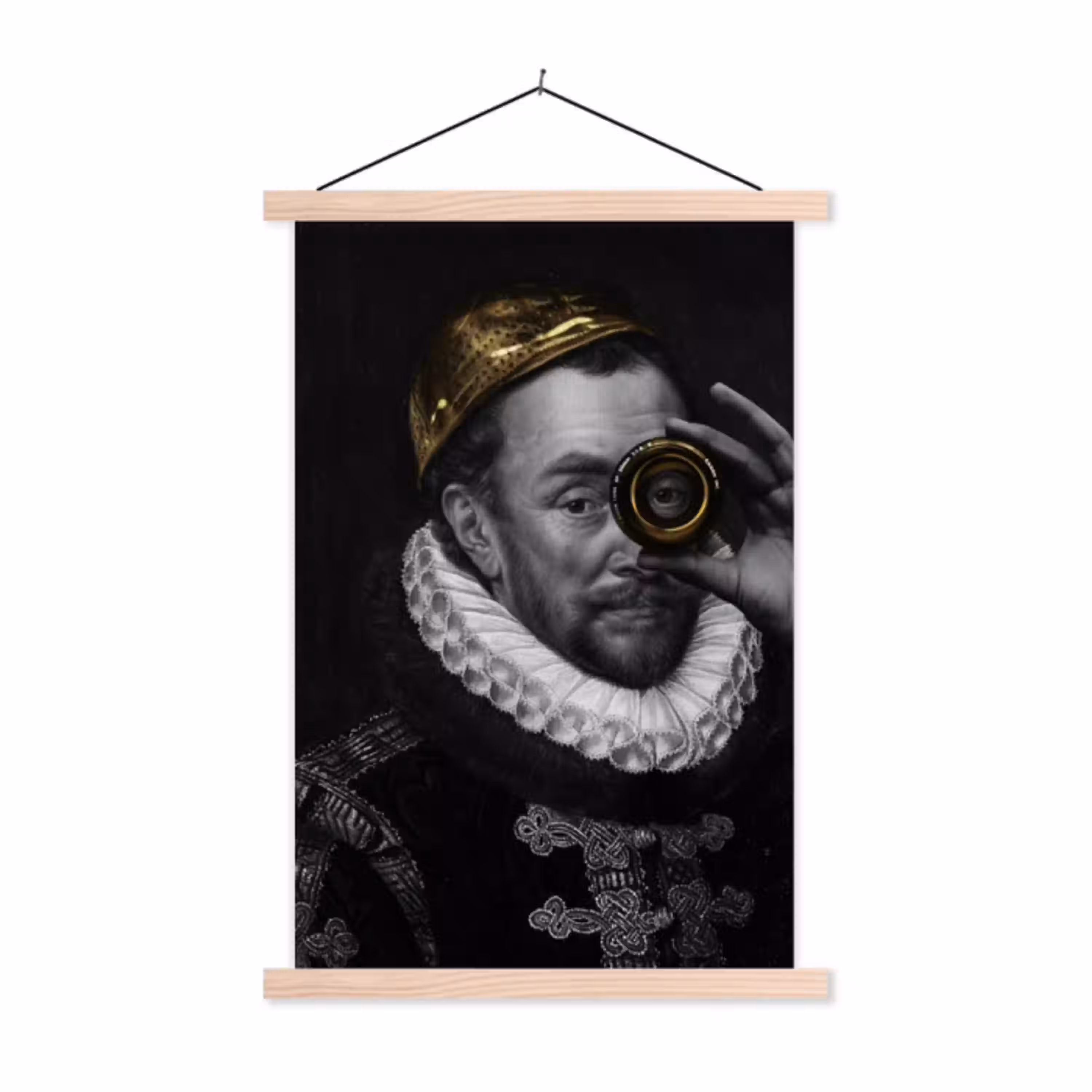 Willem van Oranje - Adriaen Thomasz - Goud - Lens textielposter latten blank klein -3d