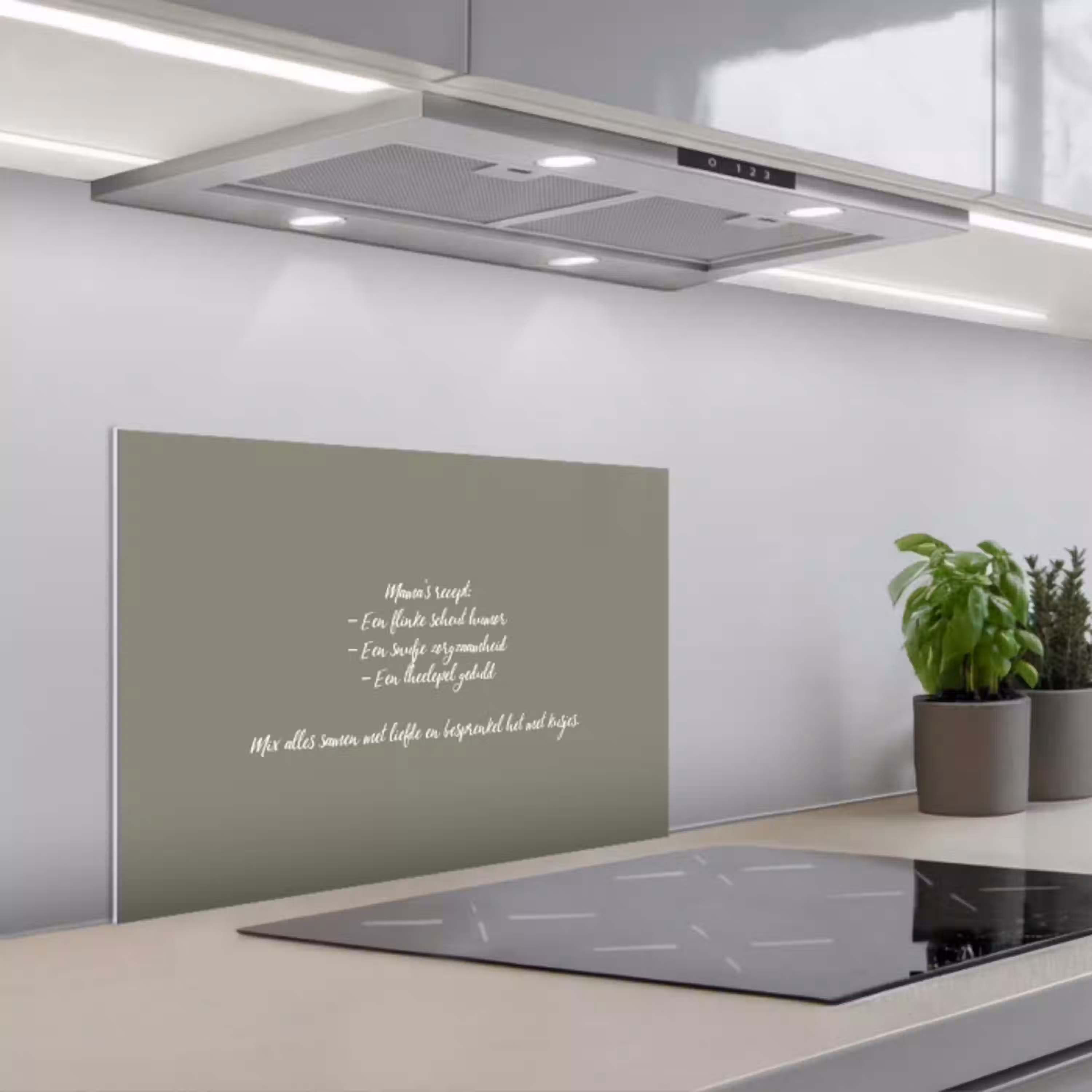 Quotes - Ma - Spreuken - Mama's recept - Koken keuken achterwand spatscherm klein -3d_schuin