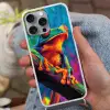 Kikker - Felgekleurd - Tak - Regenboog Hoesje iPhone 16 Pro Max met koord klein -sfeer3