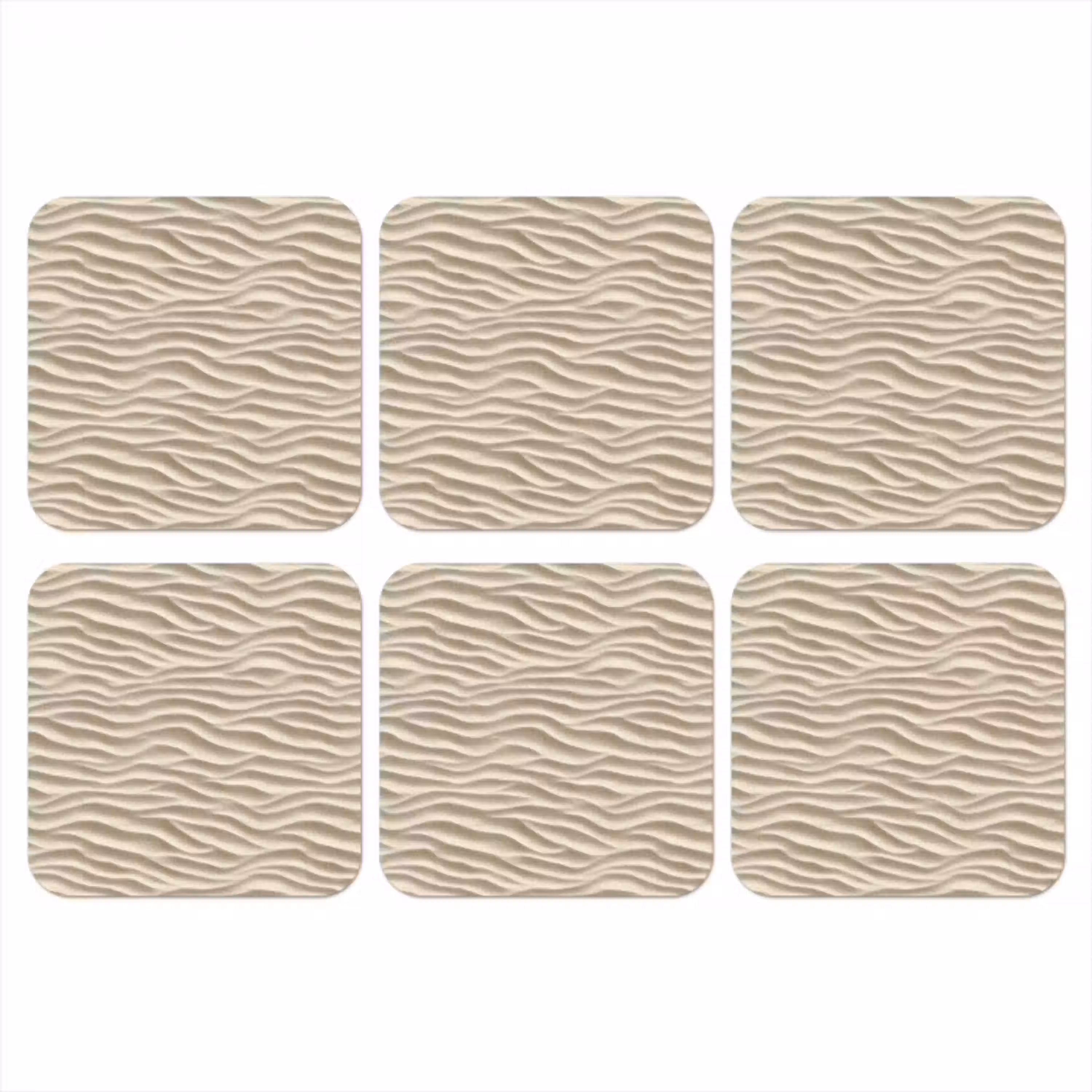 Zand - Golven - Beige onderzetter kurk middel 366 -3d