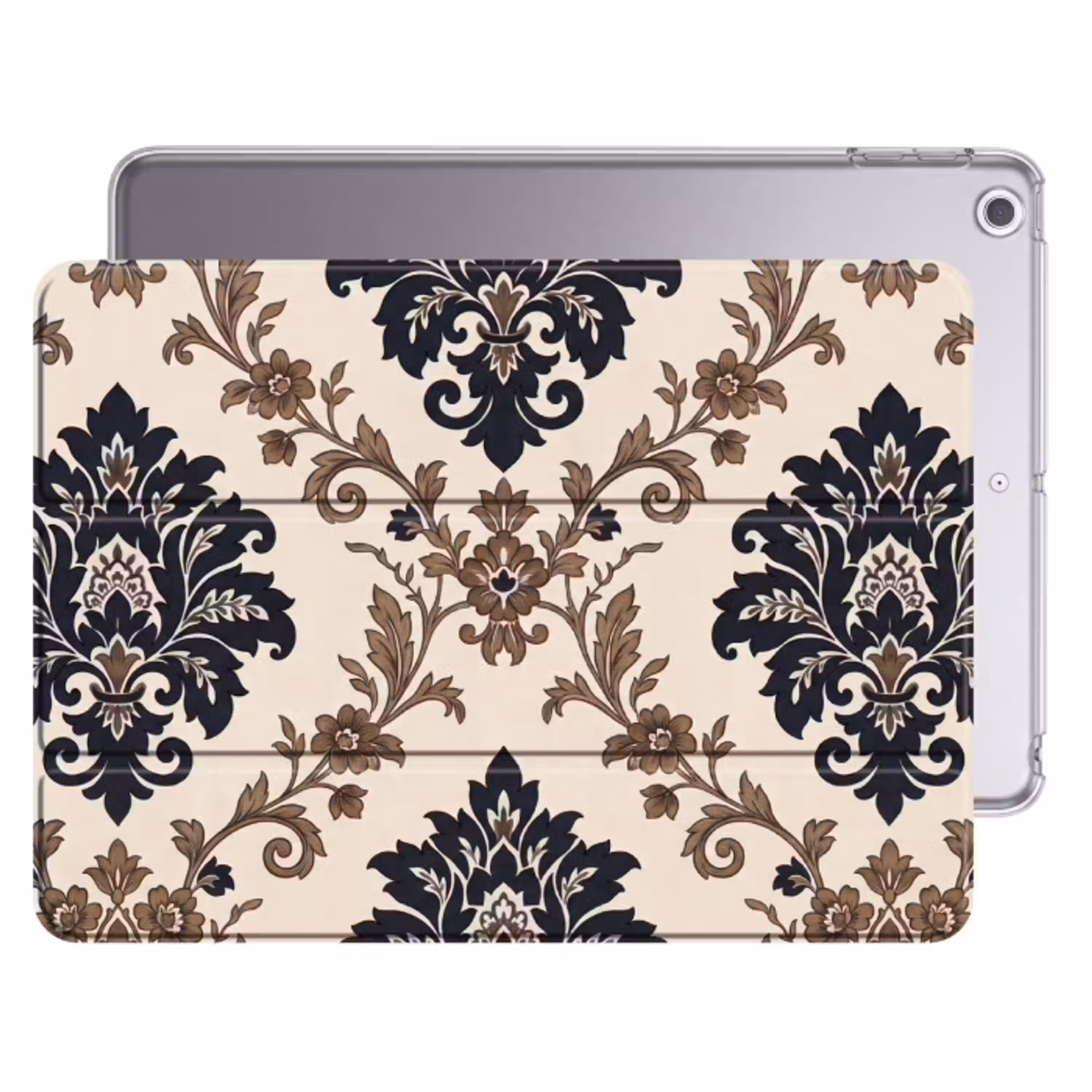 Patroon - Floraal - Klassiek - Beige-blauw Apple iPad 2017 middel -threedimensional_3d_global