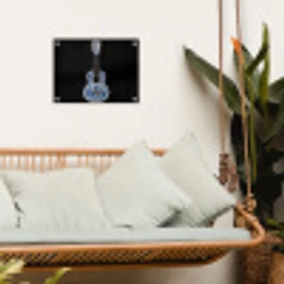 Ukelele - Delfts - Blauw - Muziek tuinposter los doek klein -sfeer7