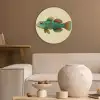 Vis - Blauw - Stippen - Schubben Akoestische PET Vilt - Rond klein -sfeer1