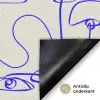 Gezicht - Blauw - Lijnen - Beige Deurmat klein 898 -antislip_NL