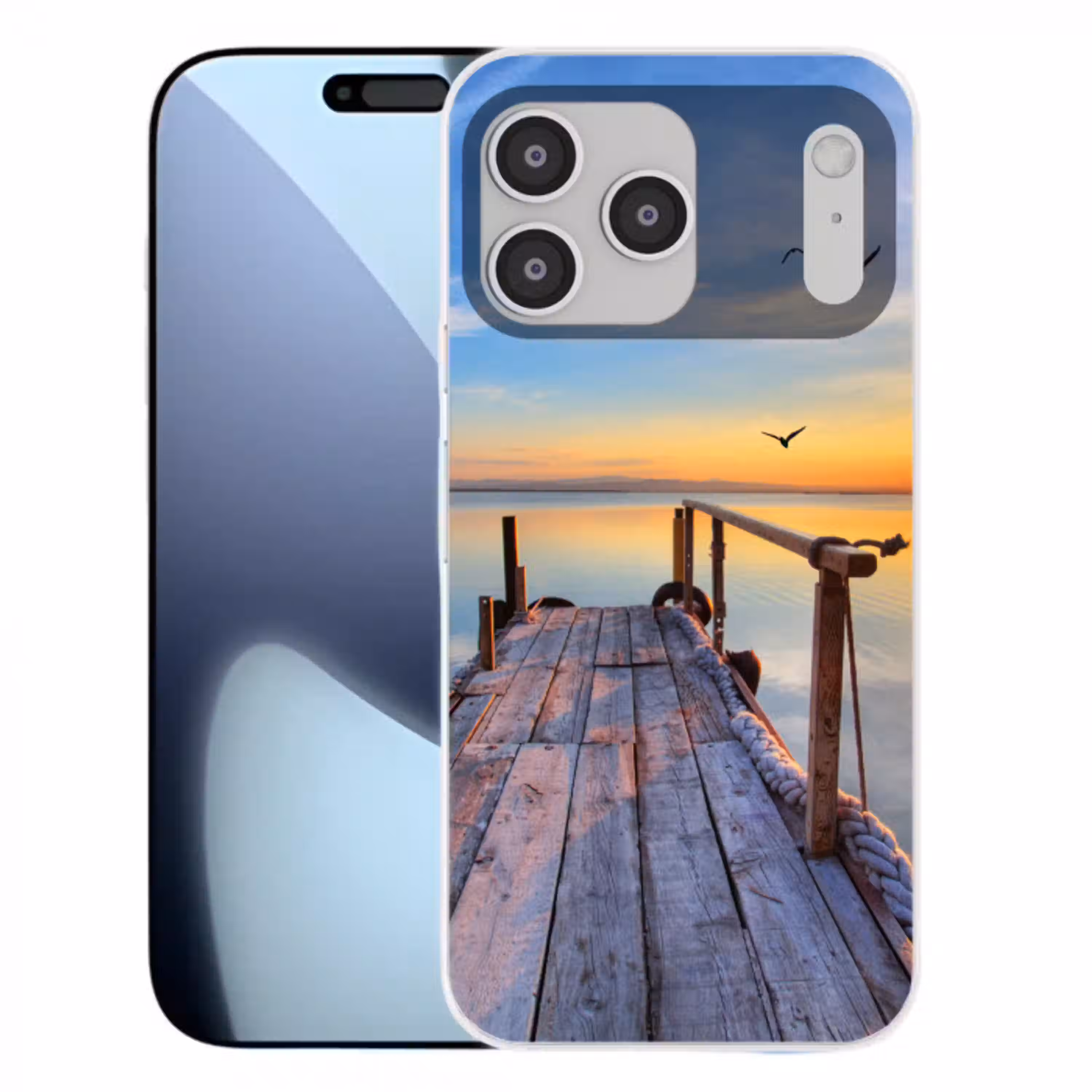 Water - Steiger - Vogels - Zonsondergang - Horizon Telefoonhoesje iPhone 17 Pro Max klein -3d