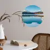 Landschap - Winter - Meer - Bergen - Uitzicht - IJs Wandcirkel behangsticker klein -sfeer3