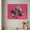 Bladeren - Rond - Roze Textielframe zwart klein -sfeer2