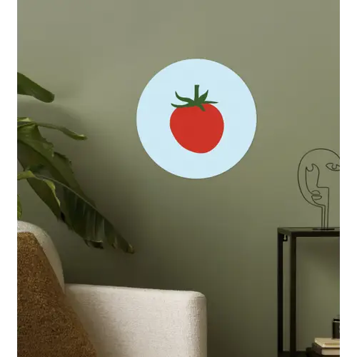 Rood - Tomaat - Groente Wandcirkel behangsticker klein -sfeer2