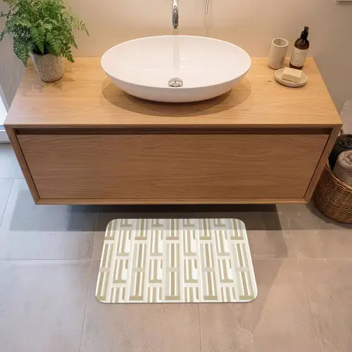 Modern - Geometrisch - Beige Badmat klein 997 -sfeer1