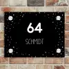Zwart met stippen - Modern Naambord Rechthoek middel -sfeer3