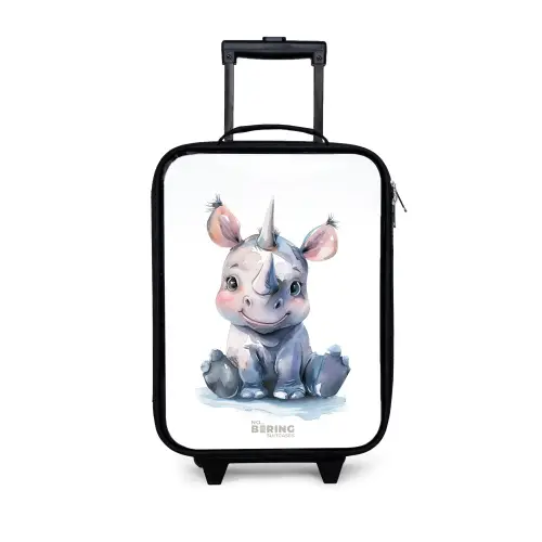 Baby neushoorn Kinderkoffer - Zwart klein -3d