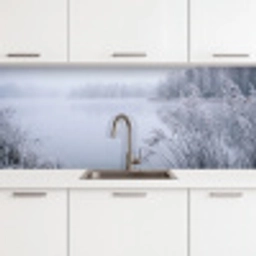 Riet - Bevroren - Winter - Natuur keuken achterwand 2 middel -3d