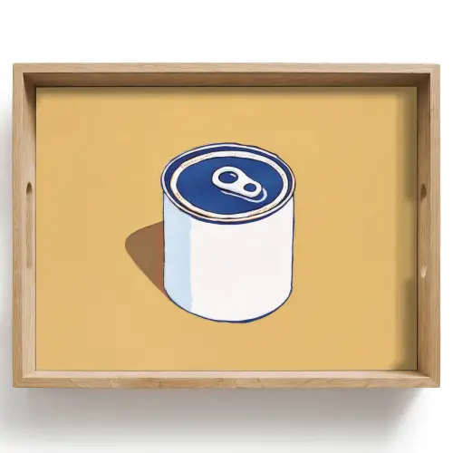 Blikje - Minimalistisch - Blauw - Illustratie Dienblad Rechthoek middel -z3d_shopping
