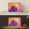 Leeuw - Verf- Kleuren - Dier Light Box met batterij (Wandlamp kind) middel -sfeer3_kind