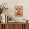 Retro - Vrouw - Kopje - Vlinders Light Box met kabel (Tafellamp) klein -sfeer2