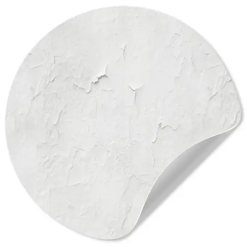 Pleisterlaag - Verf - Wit - Beschadigd Wandcirkel behangsticker klein 186 -3d