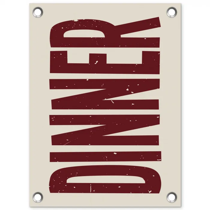 Eten - Decoratie - Rood - Vintage tuinposter los doek klein -3d