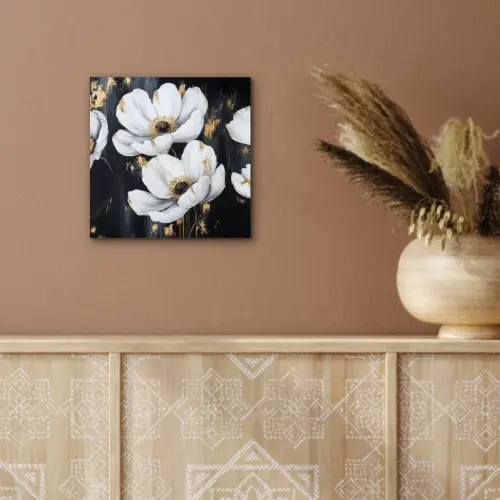 Bloemen - Wit - Abstract aluminium wit klein -sfeer4