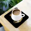 Croissant - Brood - Goud - Zwart onderzetter kurk middel -sfeer5