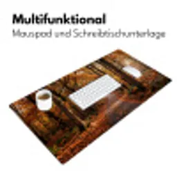 Bospad - Herfstbos - Bladeren - Oranje - Nostalgisch Muismat XXL klein -ysfeer4_duits