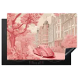 City - Car - Pink Inductie beschermer vinyl 3mm klein -3d