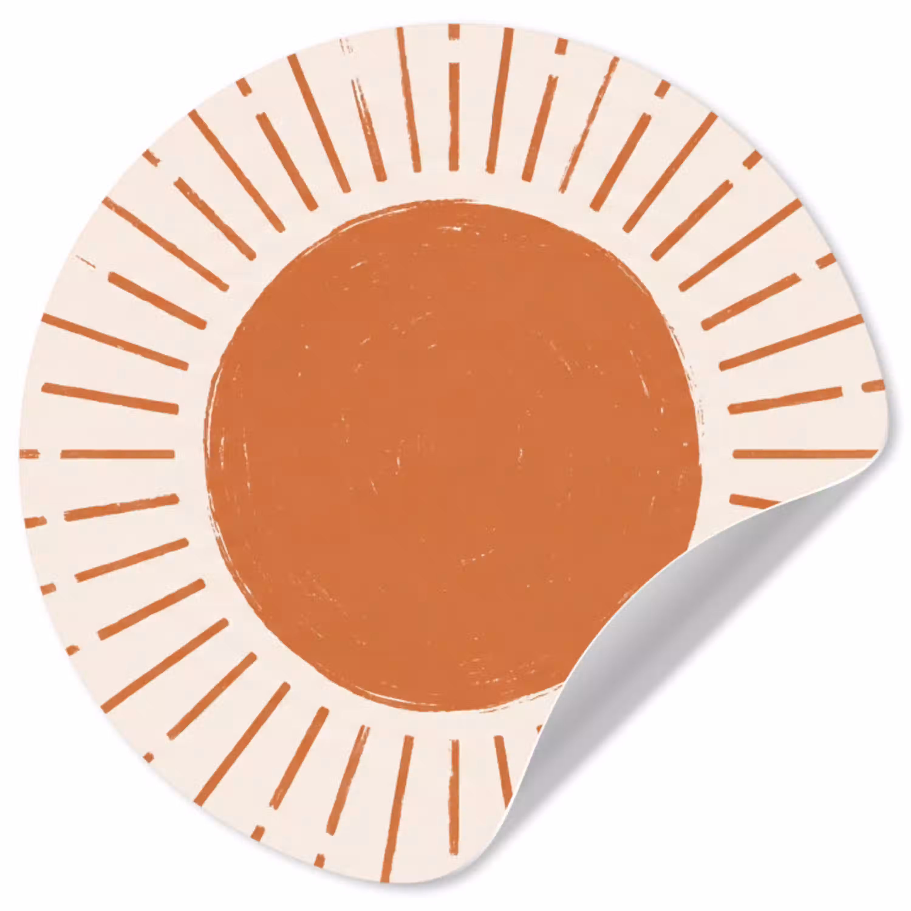 Zon - Stralen - Abstract - Terracotta - Modern Wandcirkel behangsticker klein -3d