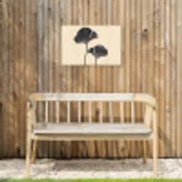 Bladeren - Minimalistisch - Zwart Tuinposter op houten frame 2 cm dik klein -sfeer4