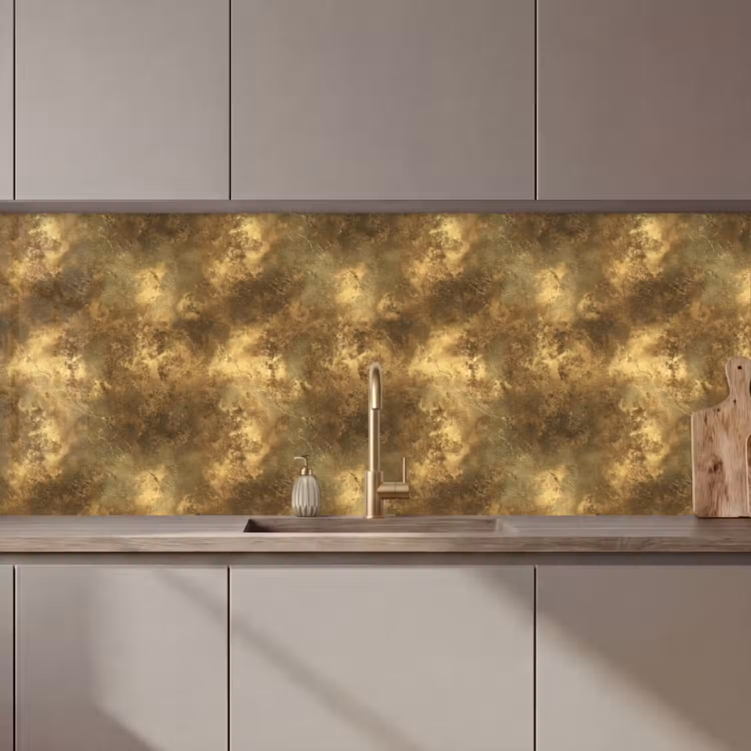 Küchenrückwand - Antik - Metallic-Look - Gold