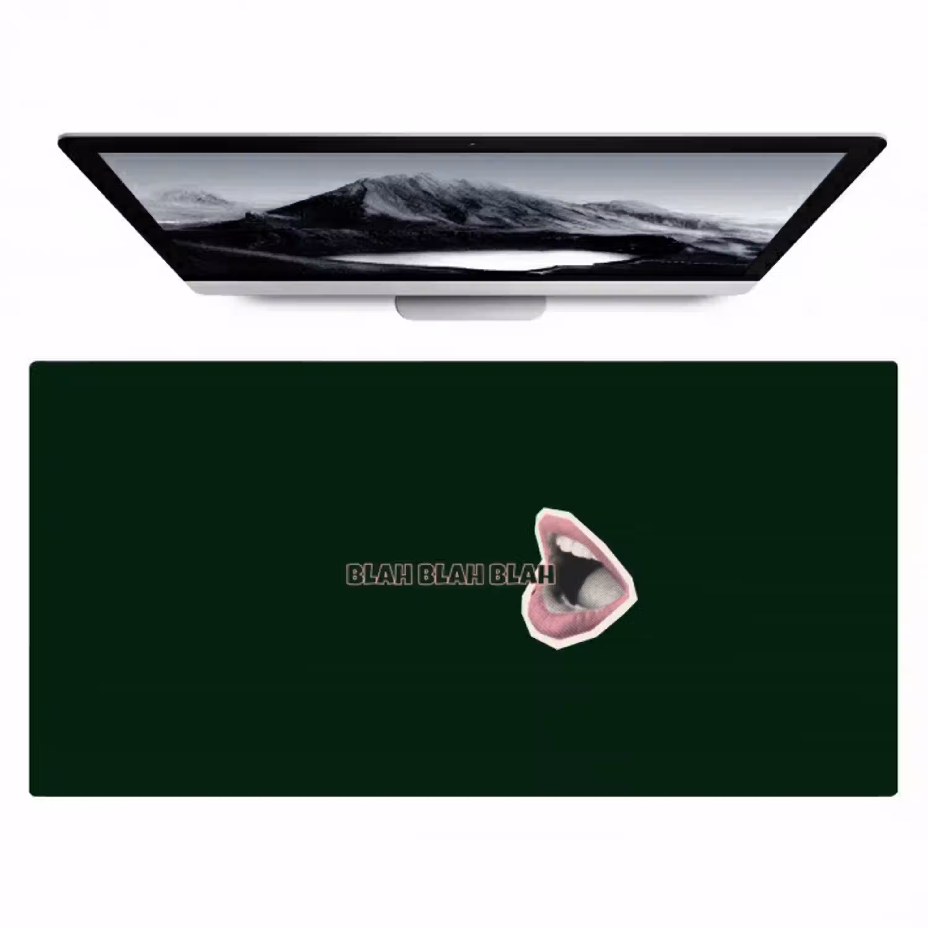 BLAH BLAH BLAH - Mond - Groen Muismat XXL klein -zzz3d