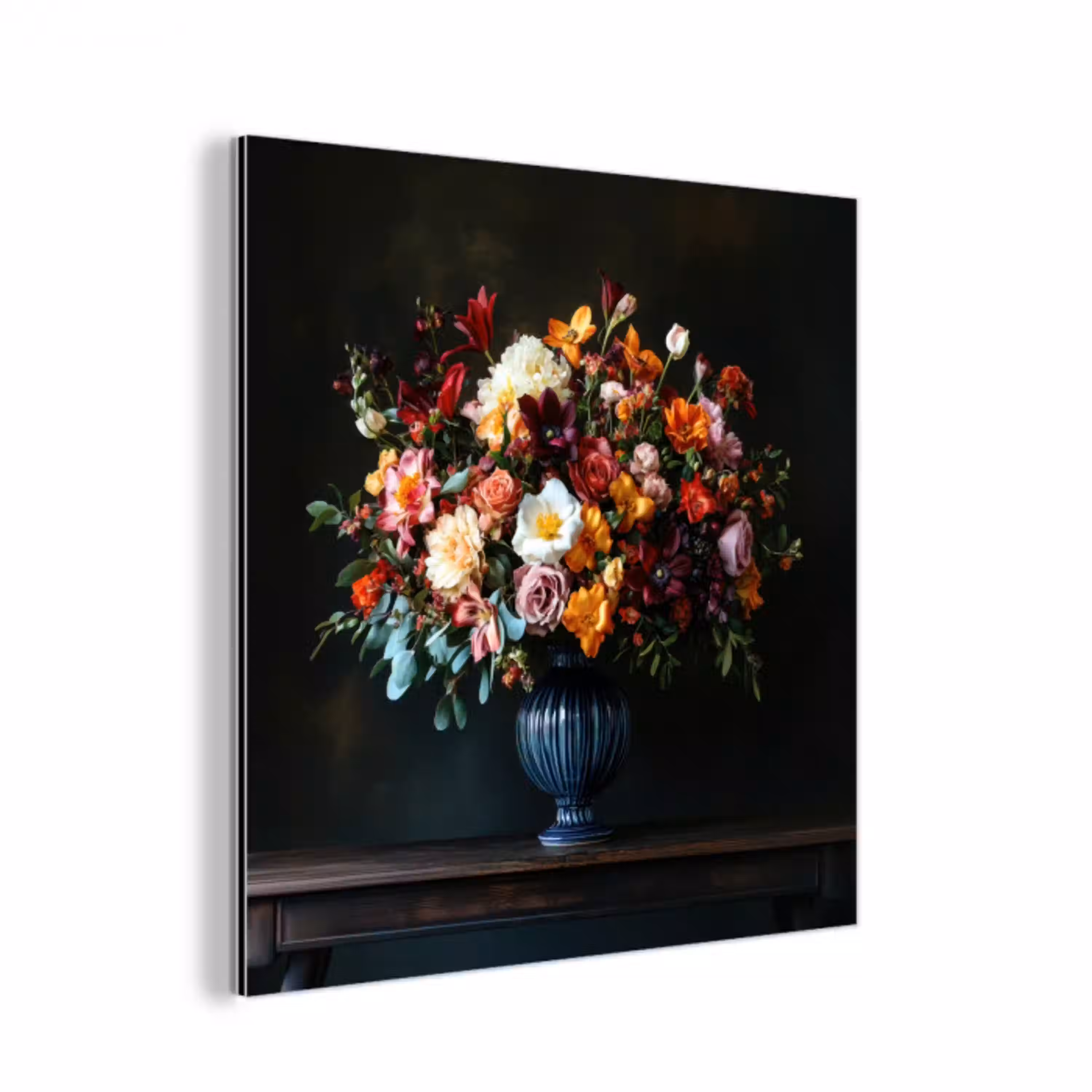 Groot - Bloemen - Vaas - Boeket aluminium wit klein -3d