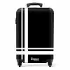 Zwarte achtergrond met wit kruispatroon linksonder NBS - Handbagage koffer - Kinderen Unisex middel -productfoto_recht