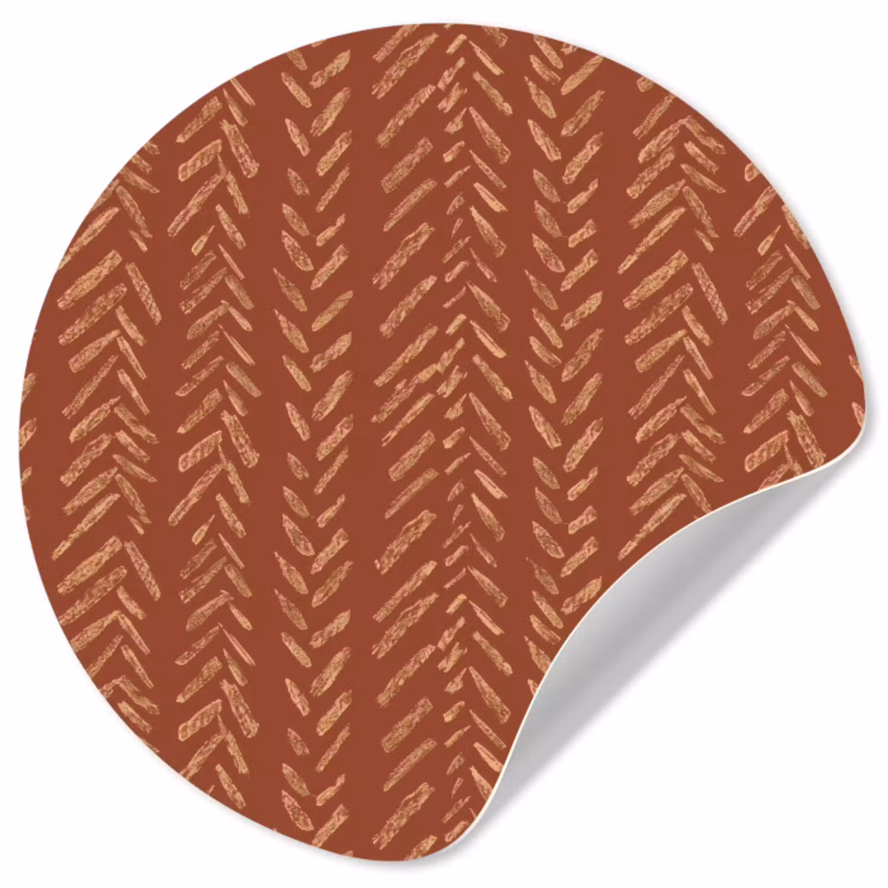 Terracotta - Visgraat - Ambachtelijk - Patroon Wandcirkel behangsticker klein 186 -3d