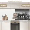 Skyline - Stad - Wolkenkrabbers - Zwart - Wit keuken achterwand 2 middel -voor-na2_ES