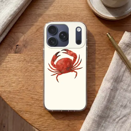 Krab - Felrood - Poten Telefoonhoesje iPhone 17 Pro klein -sfeer1