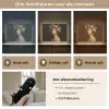Bloemenstilte - Vrouw - Portret Light Box met batterij (Wandlamp) middel -USP_lichtkleurNL