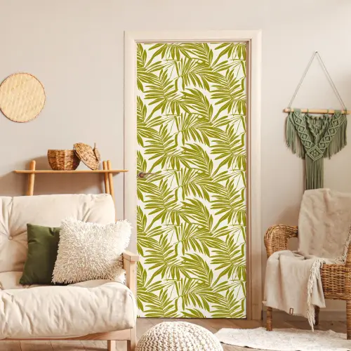 Palmblad - Patroon - Groen deurposter klein 289 -sfeer2
