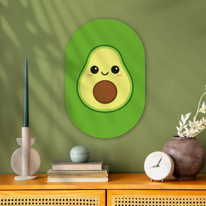 Avocado - Groen - Speels Wandcirkel Ovaal Forex klein -sfeer2
