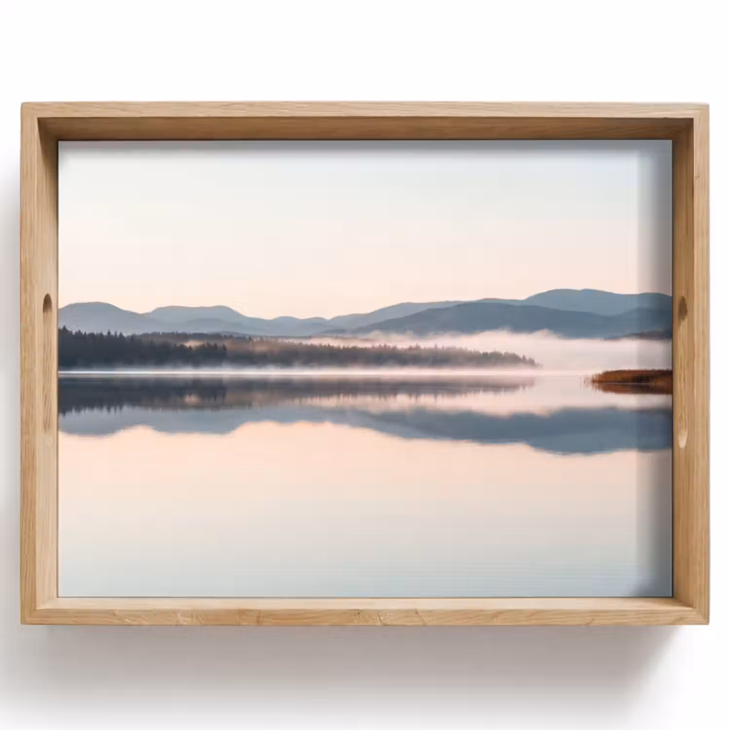 Dienblad - Water - Bomen - Mistlaag