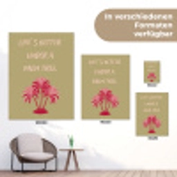 Groen - Zomer - Quote - Palmboom tuinposter los doek klein -Xsfeer9_DE