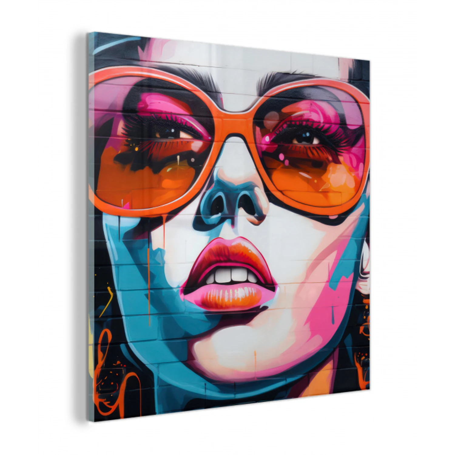 Vrouw - Bril - Kleuren - Graffiti plexiglas 5mm klein -z3d