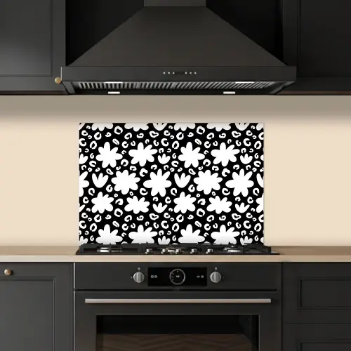 Gestileerd - Bloemen - Abstract keuken achterwand spatscherm klein 900 -sfeer1