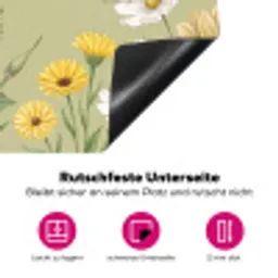 Botanisch - Bloemen - Kleurrijk Inductie beschermer vinyl 3mm klein -zzzzzzz-lf-onderkant
