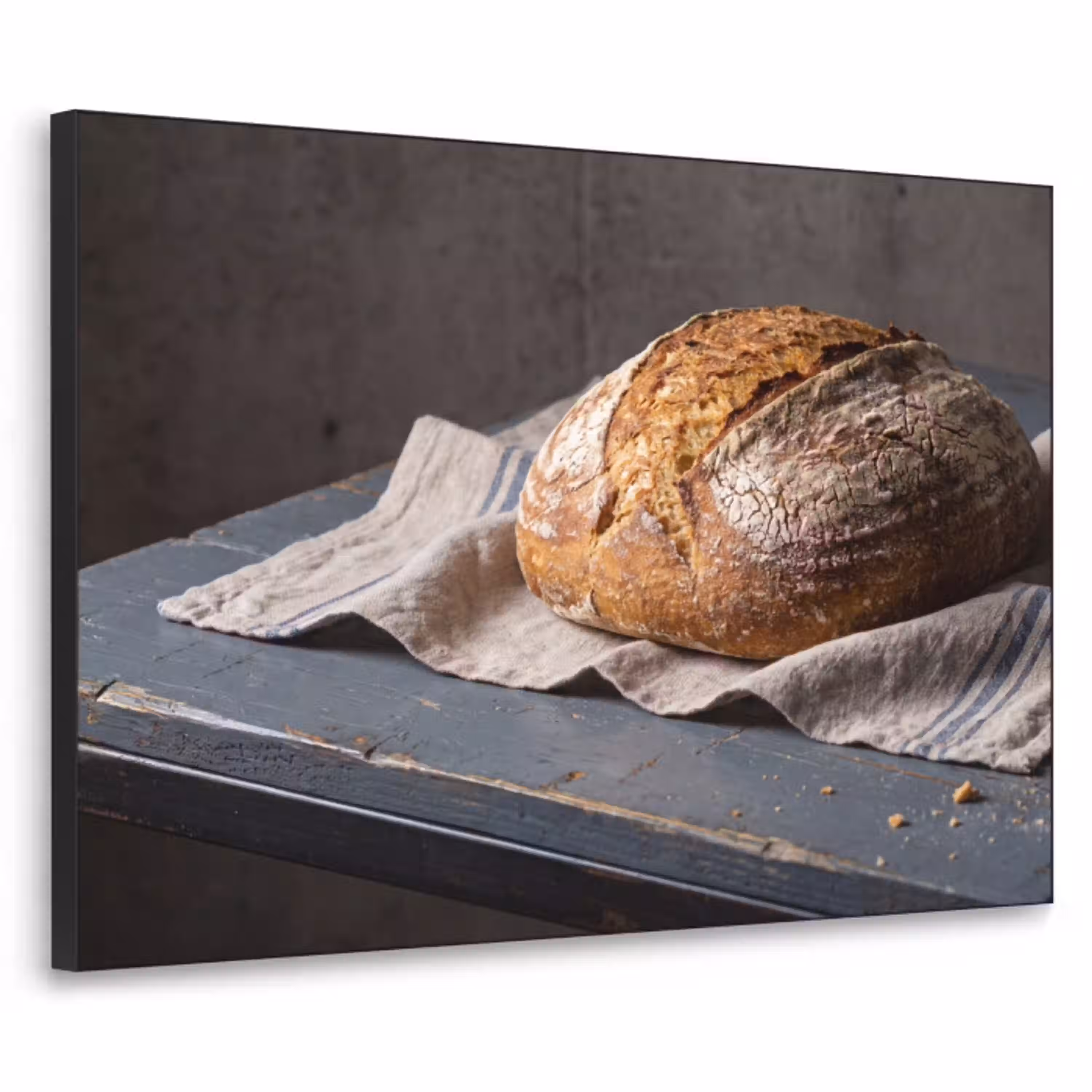 Brood - Rustiek - Eten Textielframe zwart klein -3d
