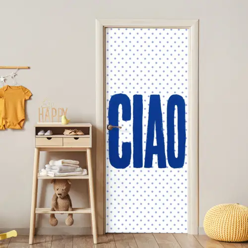 Ciao - Blauw - Stippen deurposter klein -sfeer4