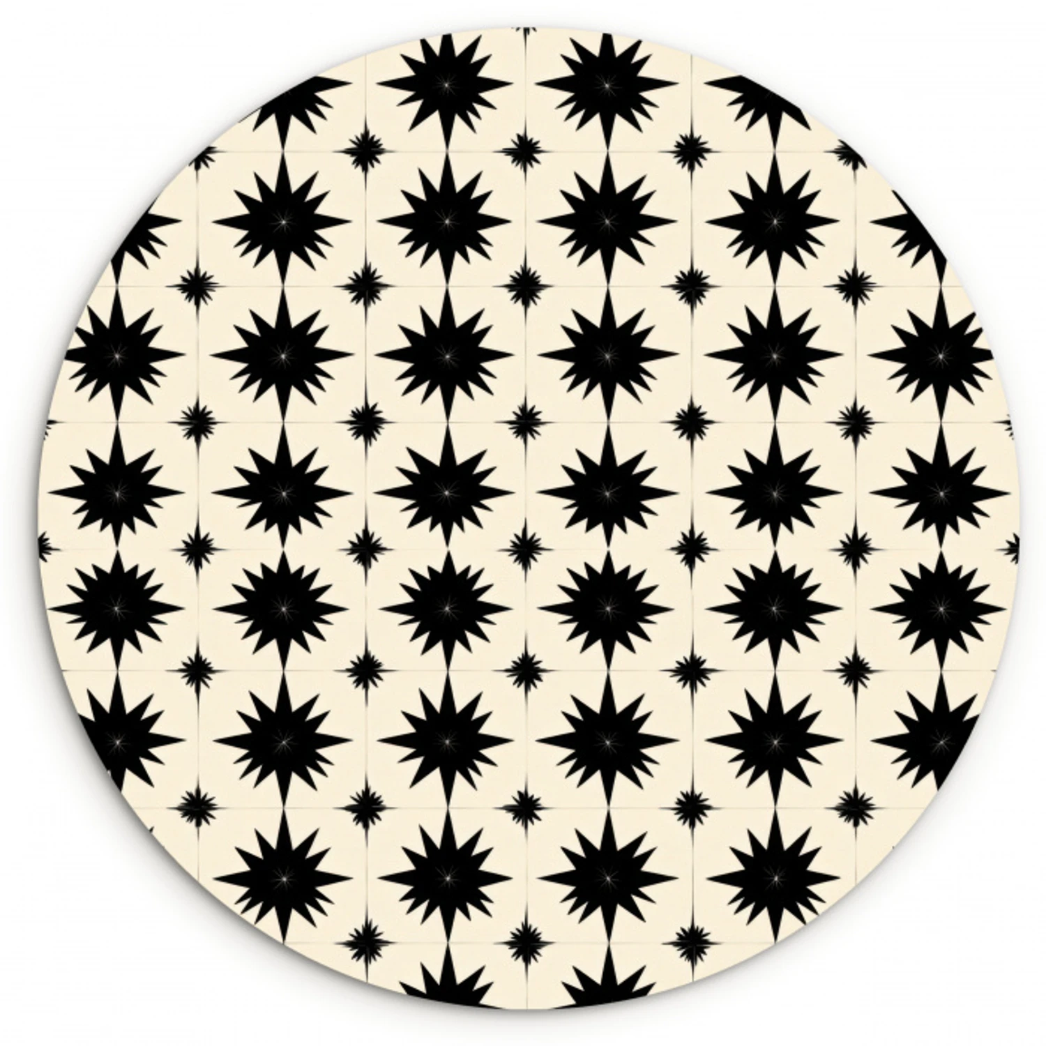 Stervormen - Geometrisch - Zwart Wandcirkel kunststof plaat 5mm dik klein 188 -3d