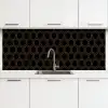 Zwart - Goud - Zeshoek keuken achterwand 2 middel 871 -3d