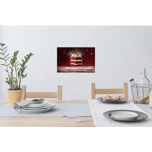 Rode - Velvet - Taart - Eten Muursticker klein -eettafel