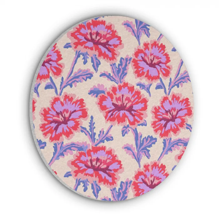 Bloemen - Patroon - Meerkleurig Akoestische PET Vilt - Rond klein 838 -3d